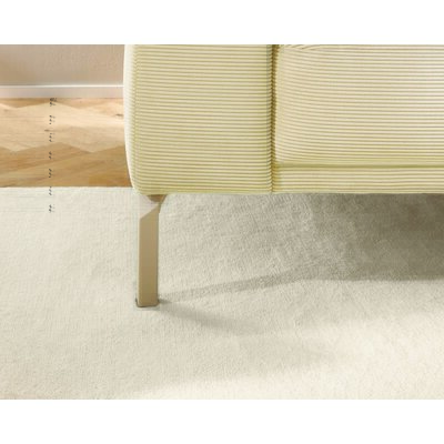 Ecksofa Bolonia - 2-Sitzer mit Longchair rechts inkl. Rückenlehne- und Kopfteilverstellung, Stoff, Cappuccino