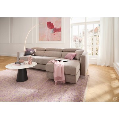 Sofa Lumaria - 3-Sitzer mit Schlaffunktion, Stoff, Bordeaux