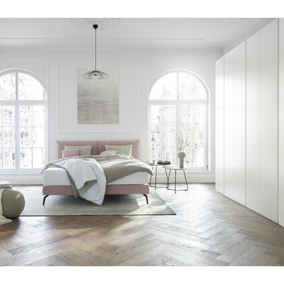 Boxspringbett Delia - Liegefläche 180x200 cm, Stoff, Rose