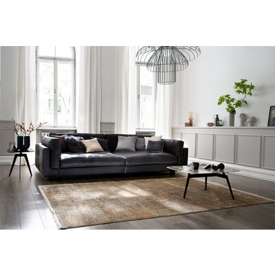 Sofa Aprino 3 - 4-Sitzer XXL, Dickleder, schwarz, Armlehne Kissen