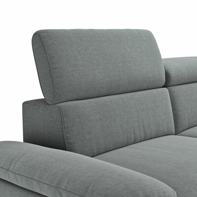 Ecksofa Felipa - 2,5-Sitzer mit Ecke rechts inkl. Armlehne verstellbar und Rückenlehne/Sitztiefe verstellbar (motorisch), Stoff, Grau