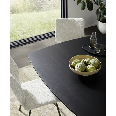 Esstisch Cono - LB ca. 140x140 cm, Eiche massiv, Schwarz