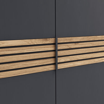 Drehtürenschrank Viana - B ca. 303cm, Lack, Anthrazit