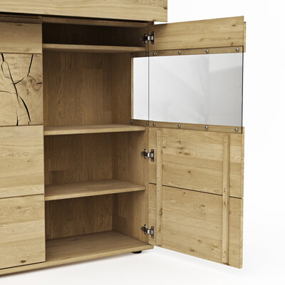 Highboard Amora - Wildeiche massiv bianco