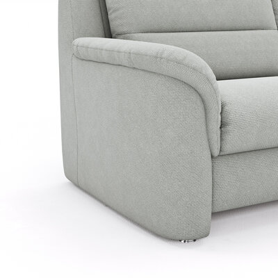 Ecksofa Cornella Plus - 2-Sitzer mit Ecke und Abschlussteil rechts inkl. Relaxfunktion (motorisch) und Kopfteilverstellung, Stoff, Hellgrau