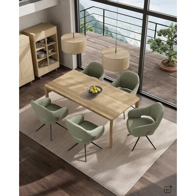 Esstisch Arialto - LB ca. 220x100 cm, ausziehbar, Asteiche massiv, Milk