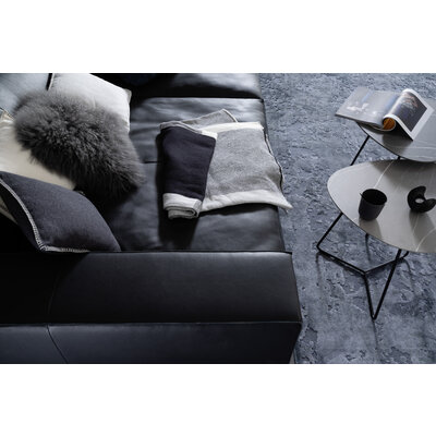 Sofa Aprino 1 - 4-Sitzer XXL, Leder, Schwarz, Armlehne Block