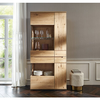 Vitrine Amora - Wildeiche massiv bianco