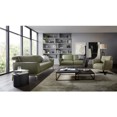 Sofa Amadena - 2-Sitzer inkl. Relaxfunktion motorisch und Kopfteil verstellbar, Leder, Olive