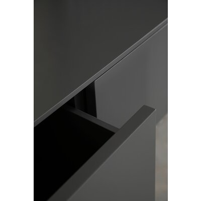 Highboard 3900 - Hängend mit Lamellen und Beleuchtung, Lack, Dunkelgrau
