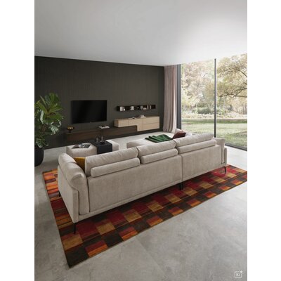 Ecksofa Cuneo Select - Longchair links mit 2,5-Sitzer, Stoff, Graubeige