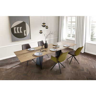 Esstisch 3100 - LB ca. 200x100 cm, beiseitig ausziehbar, Asteiche massiv, Geölt
