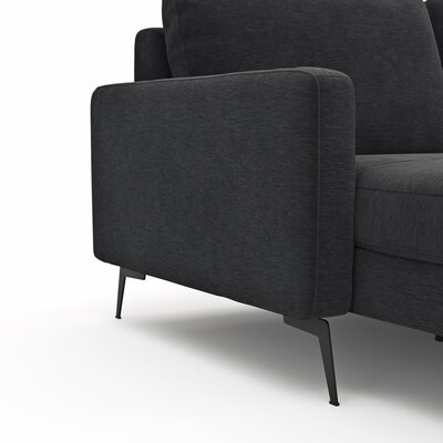 Wohnlandschaft Enna - Longchair links, 2,5-Sitzer, Ecke rechts, Stoff, Anthrazit