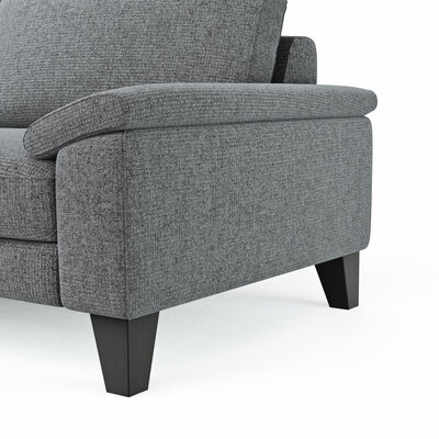 Ecksofa Oviedo - Ecke links mit 2,5-Sitzer inkl. Drehsitz, Stoff, Grau
