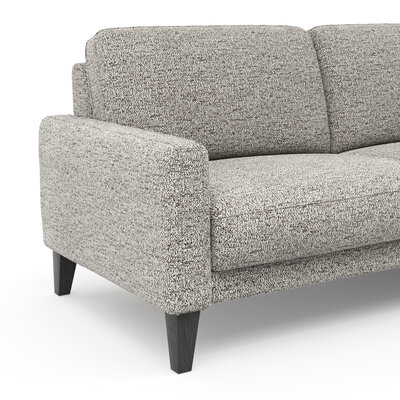 Ecksofa Matero - 2,5-Sitzer mit Longchair rechts, Stoff, Graubeige