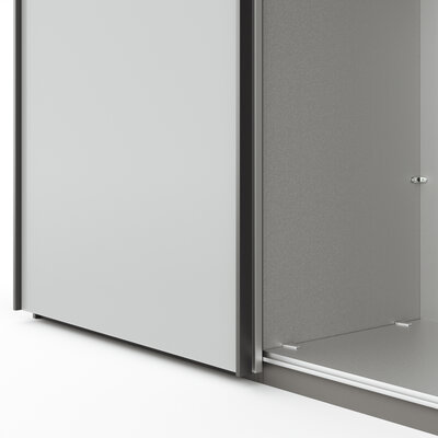 Schwebetürenschrank Marbella - B. ca. 200cm, Glas, Weiß