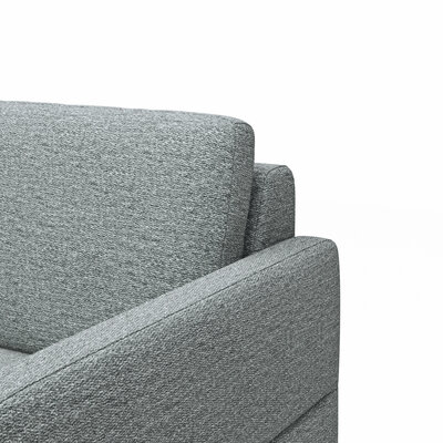 Ecksofa Arima N - Longchair links, 2,5-Sitzer, Stoff, Hellgrau