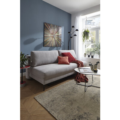 Schlafsofa Salema - 3-Sitzer mit Schlaffunktion (Liegefläche ca. 150x200cm), Stoff, Hellgrau