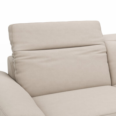 Sofa Rafaela 2.0 - 3-Sitzer inkl. Kopfteil verstellbar, Leder, Champagner