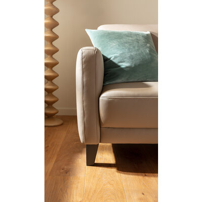 Ecksofa Matero - 2,5-Sitzer mit Longchair rechts inkl. Relaxfunktion motorisch, Leder, Taupe