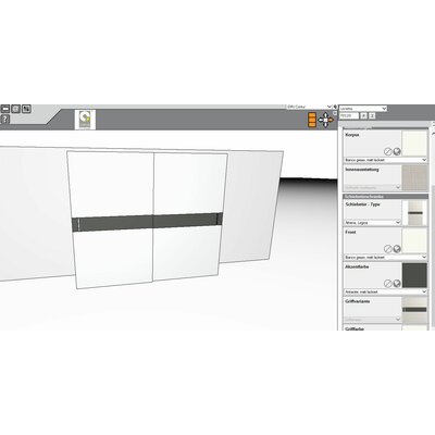 Schiebetürenschrank Loretto - B ca. 280 cm, Lack matt, Weiß