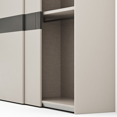 Schiebetürenschrank Loretto - B ca. 280 cm, Lack matt, Perlmutt