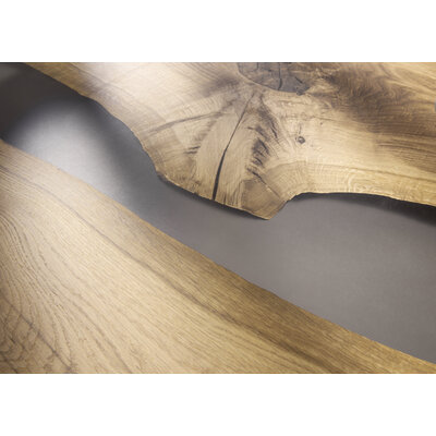 Esstisch Nera - LB ca. 220 x 110 cm, Asteiche massiv, Epoxy, Grau