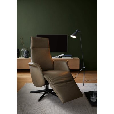 Sessel Girona - Relaxfunktion (motorisch), Leder, Moos