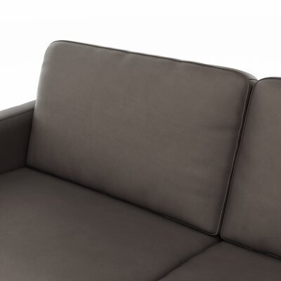 Sofa Enna - 3,5-Sitzer, Armlehne A, Leder, Schwarz, Kufe, Schwarz
