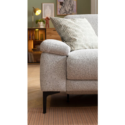 Ecksofa Matero - 2-Sitzer mit Ecke rechts, Stoff, Hellgrau