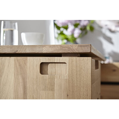 Sideboard Amora - schwenkbar, Wildeiche massiv bianco