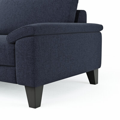 Ecksofa Oviedo - Ecke links mit 2,5-Sitzer inkl. Drehsitz, Stoff, Dunkelblau