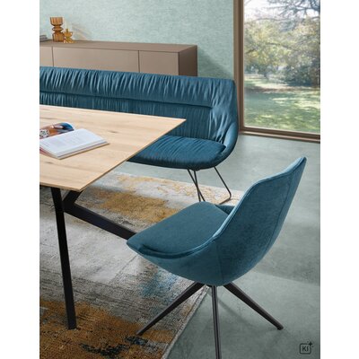 Stuhl Pegara Plus - Drehbar, Stoff, Petrol