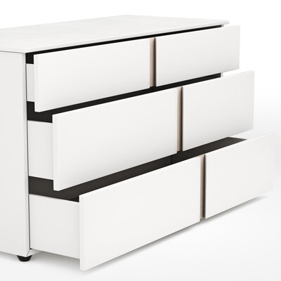 Kommode Loretto - BHT ca. 127x70x51 cm, Lack matt, Weiß