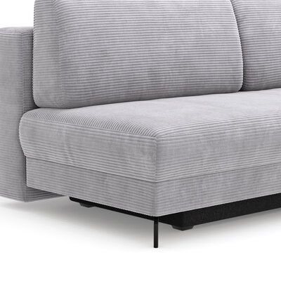 Schlafsofa Salema - 3-Sitzer mit Schlaffunktion (Liegefläche ca. 150x200cm), Stoff, Hellgrau