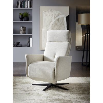 Relaxsessel Amadena - Relaxfunktion (manuell), Stoff, Creme