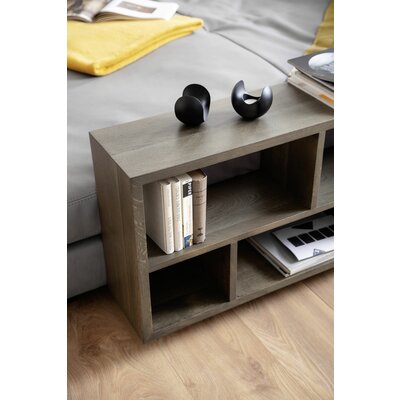 Ecksofa Aprino 1 - 2,5-Sitzer mit Longchair rechts, Leder, Grau