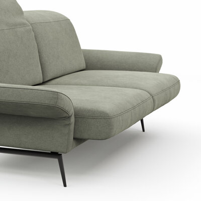 Sofa Estrela 2.0 - 2,5-Sitzer inkl. Kopfteil/Armteil verstellbar und Sitzvorzug motorisch, Stoff, Limone
