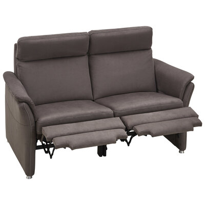 Sofa Arima H - 2-Sitzer inkl. Relaxfunktion (motorisch), Stoff, Dunkelbraun
