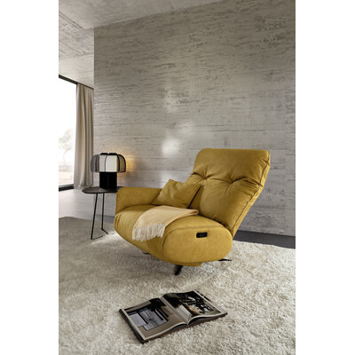 Loungesessel Lovere - Leder, Curry, Armlehne links