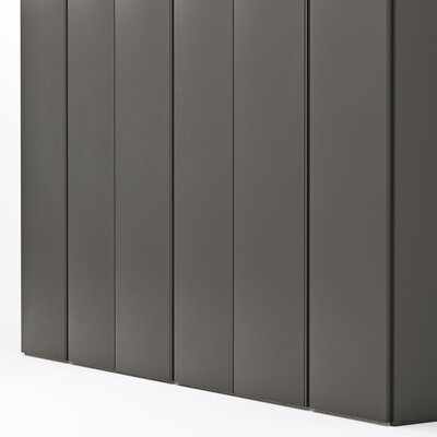 Drehtürenschrank Loretto - B ca. 280 cm, Lack matt, Anthrazit