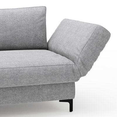 Schlafsofa Verano - Ausrichtung rechts inkl. Schlaffunktion und Bettkasten, Stoff, Hellgrau