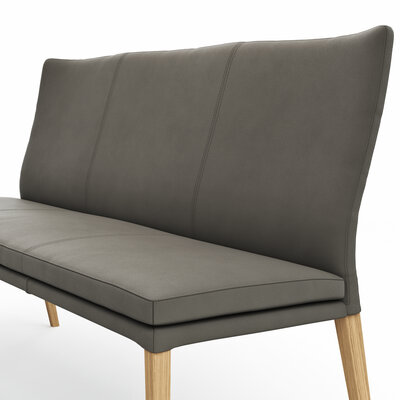 Polsterbank Tuma - Breite ca. 175 cm, Leder, Grau