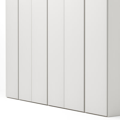 Drehtürenschrank Loretto - B ca. 280 cm, Melamin matt, Weiß