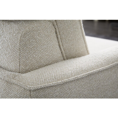 Ecksofa Amadena - 2-Sitzer mit Ecke rechts inkl. Kopfteilverstellung und Sitzvorzug, Stoff, Creme