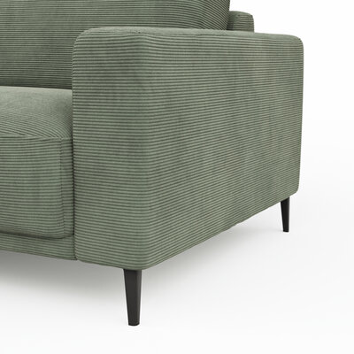 Ecksofa Solero 2.0 - Longchair mit 1,5-Sitzer rechts, Stoff, Olivgrün