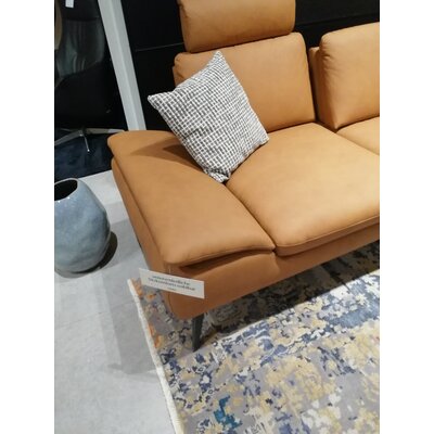 Ecksofa Collina - 2,5-Sitzer, Longchair rechts, Leder, Cognac
