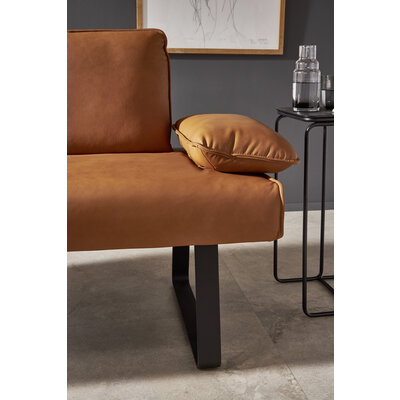 Polsterbank Elda - Breite ca. 236 cm, Leder, Cognac