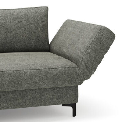 Schlafsofa Verano - Ausrichtung rechts inkl. Schlaffunktion und Bettkasten, Stoff, Grün