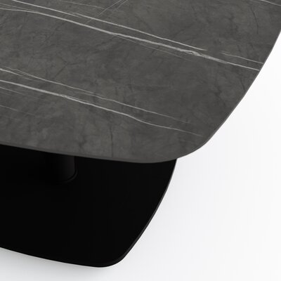 Couchtisch Camas - LBH ca. 75x75x42 cm, Keramik, Dunkelgrau